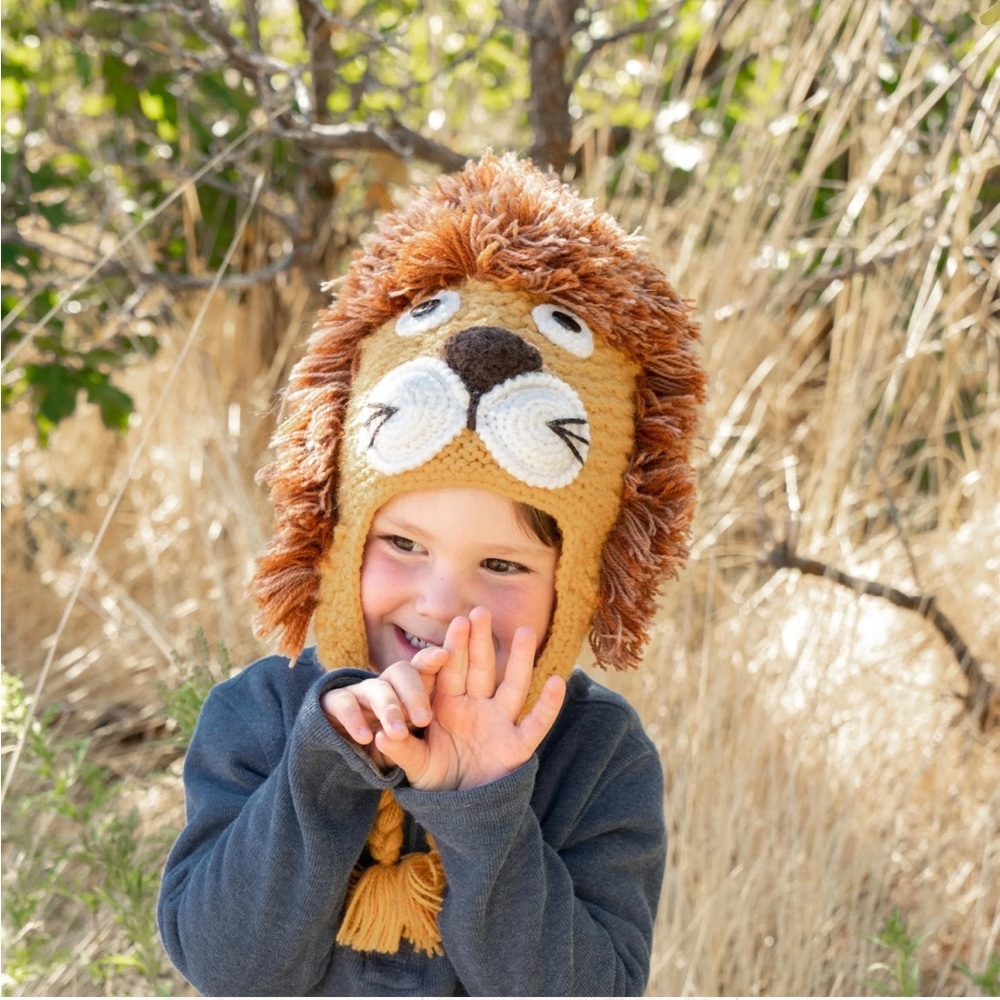 NWT Andes Gifts Handmade Lion hat Fair Trade artisan made kids unique gift new